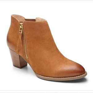 Vionic Womens Upright Sterling Leather Almond Toe Ankle Boot